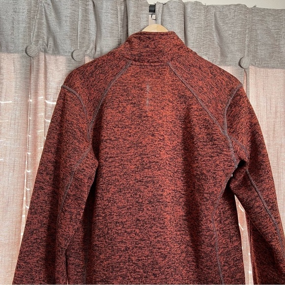 Eddie Bauer Burnt Orange Quarter Zip Fleece Lined Sweater Size Small - Picture 10 of 12